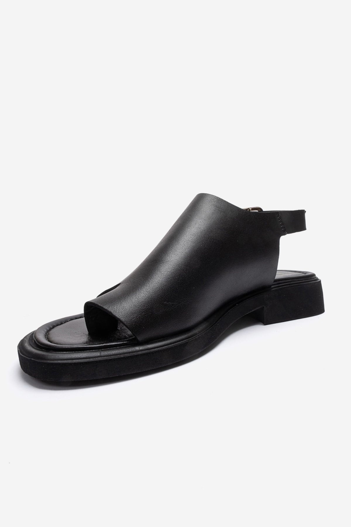 Burley - Black Genuine Leather Slingback Toe-Post Sandal (Women)