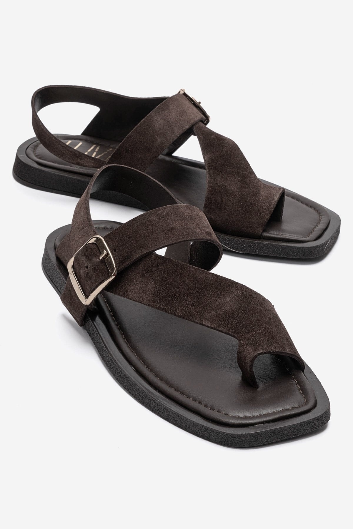 Curry - Brown Genuine Leather Toe-Post Sandal (Women)