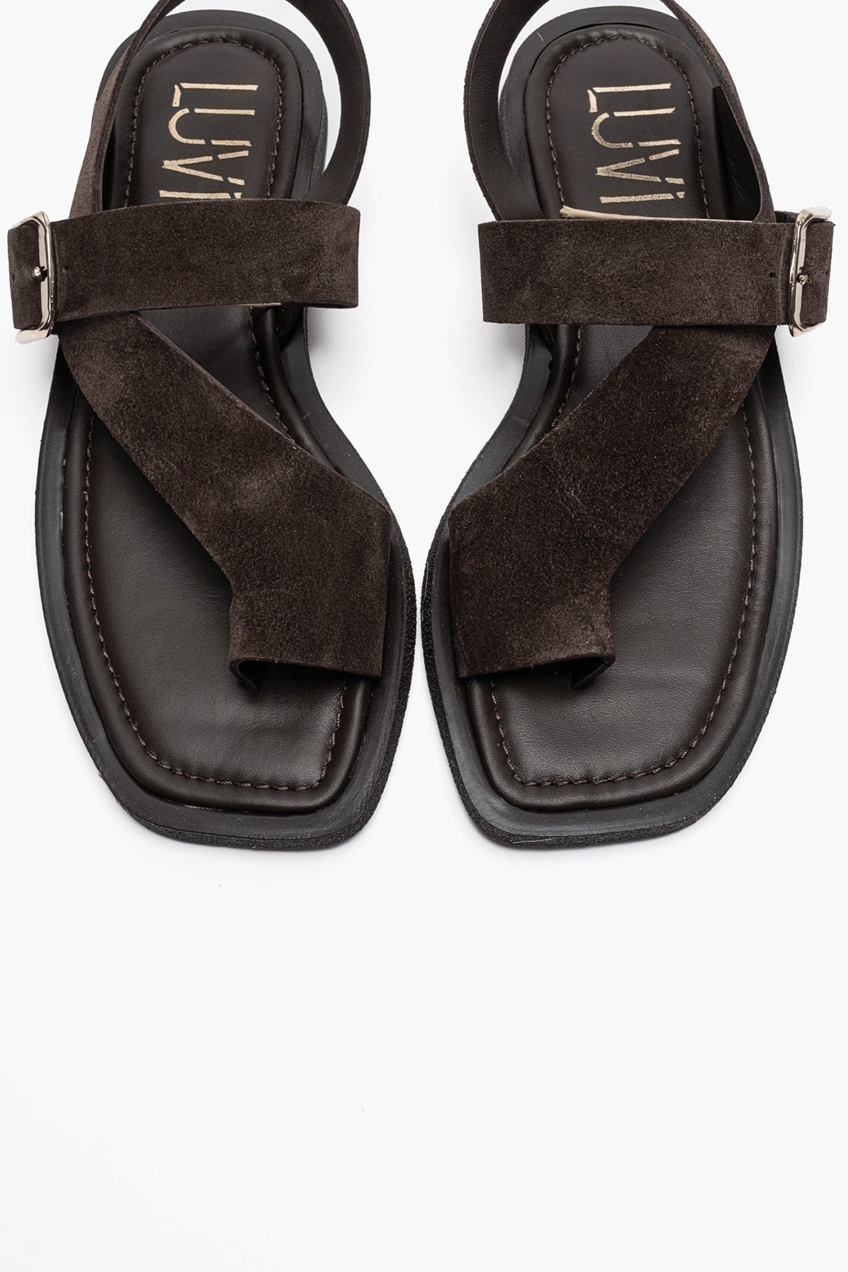 Curry - Brown Genuine Leather Toe-Post Sandal (Women)
