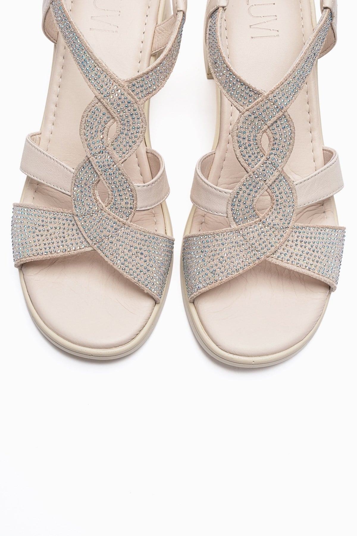 Dolen - Off-White Genuine Leather Block Heel Sandal (Women)