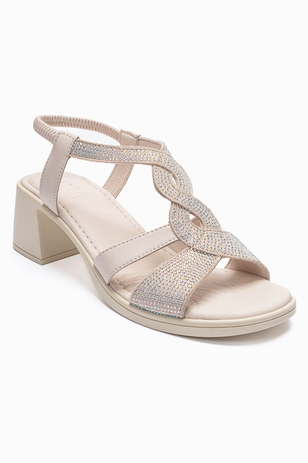 Dolen - Off-White Genuine Leather Block Heel Sandal (Women)