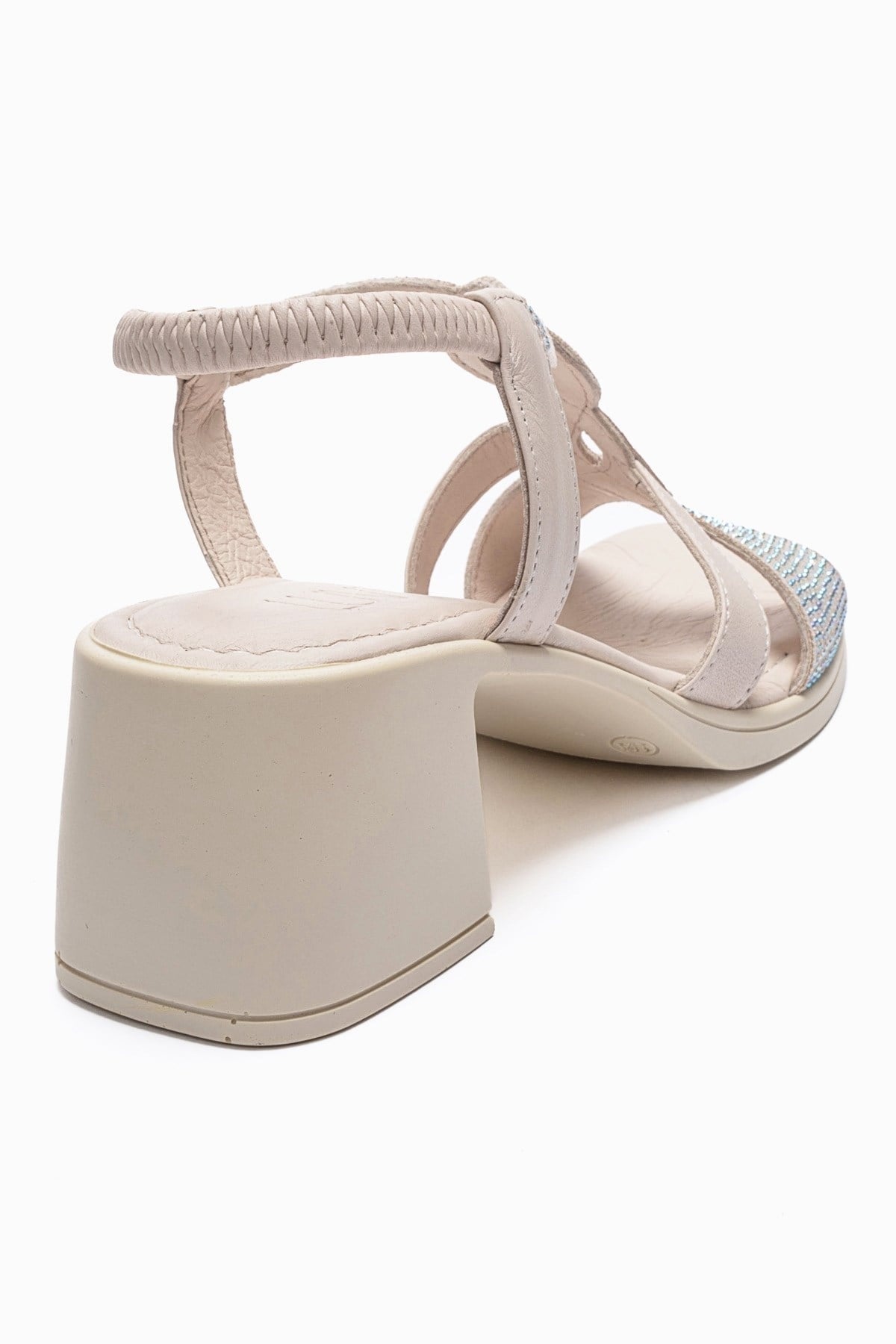 Dolen - Off-White Genuine Leather Block Heel Sandal (Women)