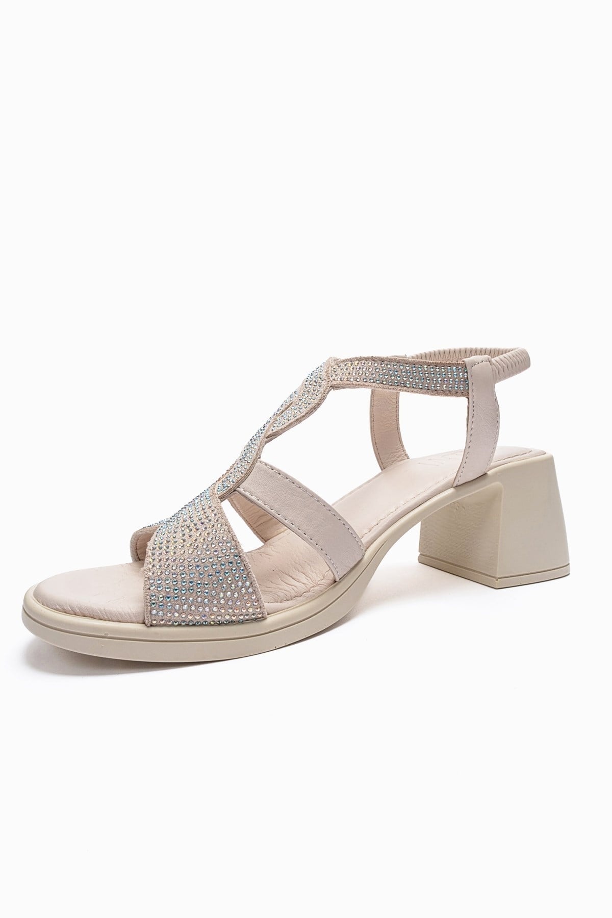 Dolen - Off-White Genuine Leather Block Heel Sandal (Women)