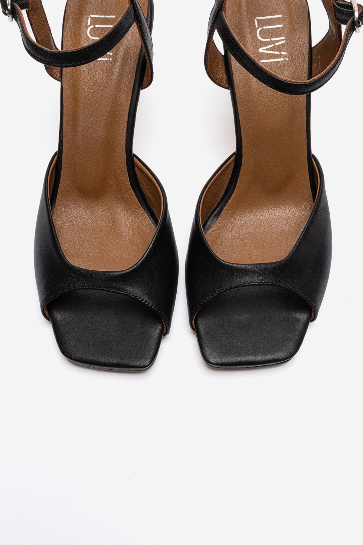 ELVIA - Black Genuine Leather Stiletto Pump (Women)