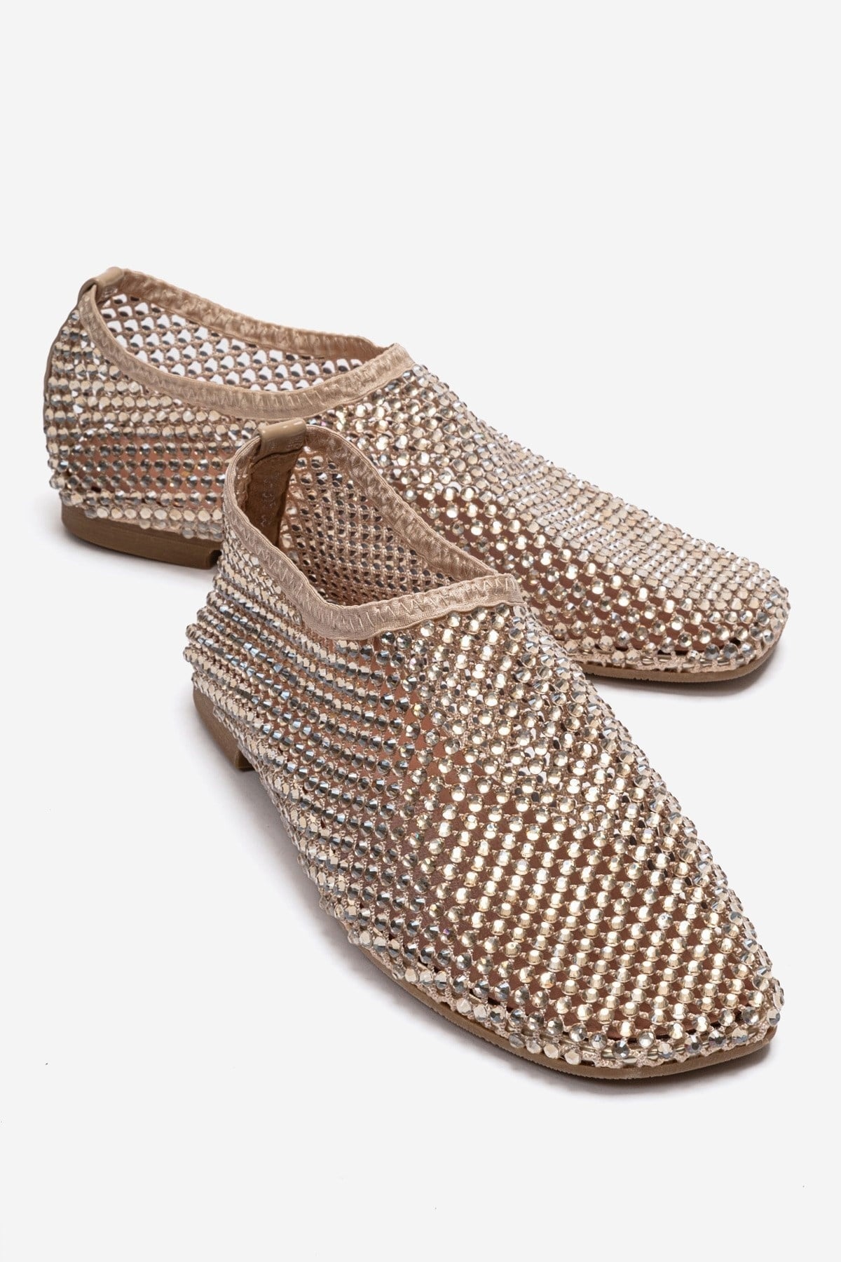 URELA - Beige Genuine Leather Ballet Flat (Women)