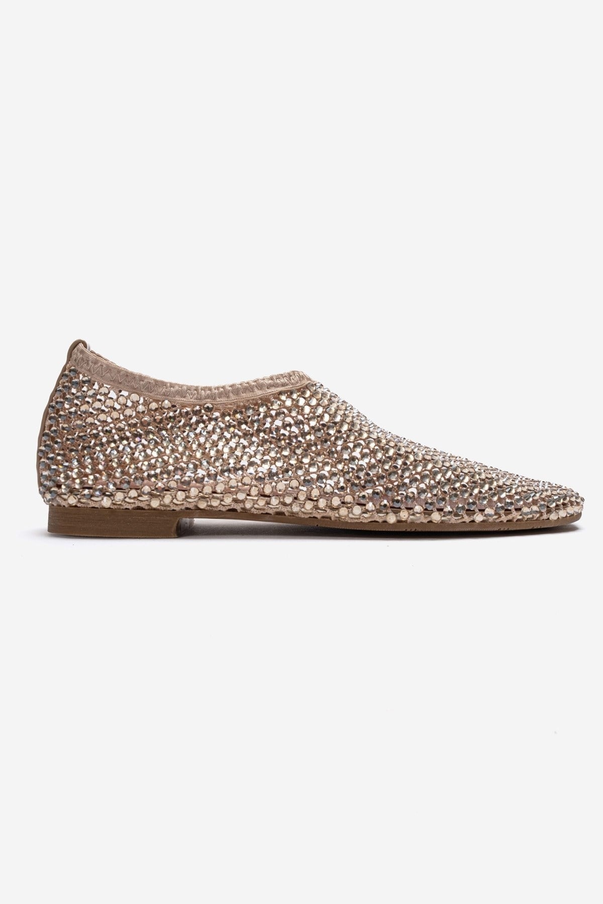 URELA - Beige Genuine Leather Ballet Flat (Women)