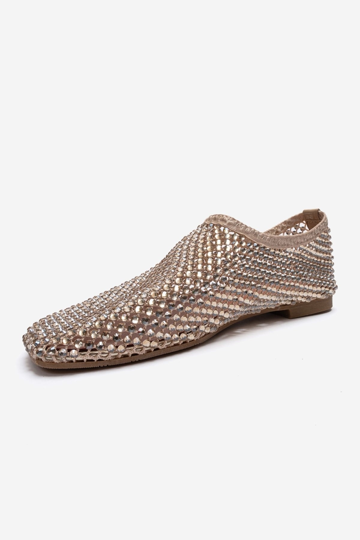URELA - Beige Genuine Leather Ballet Flat (Women)