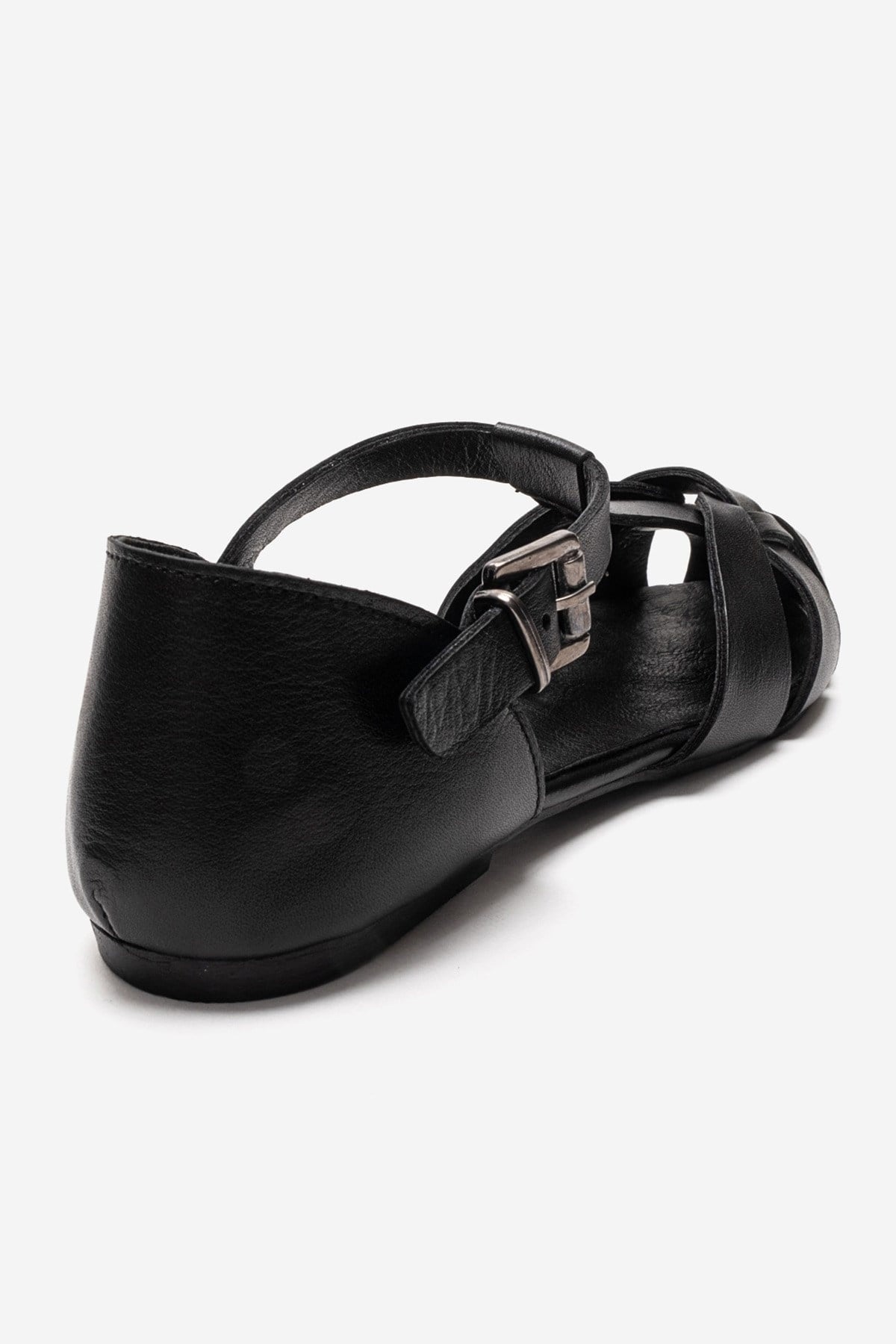 ALINA - Black Genuine Leather Sandal (Women)