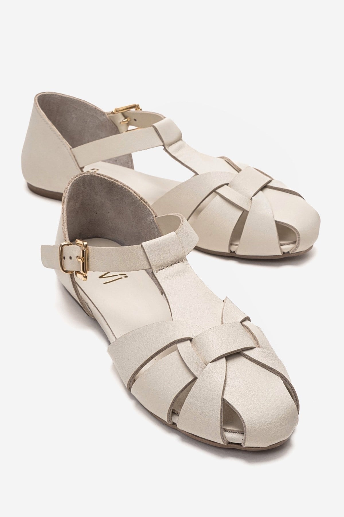 ALINA - Off-White Genuine Leather Sandal (Women)
