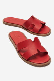 Biora - Red Genuine Leather Slide (Women)