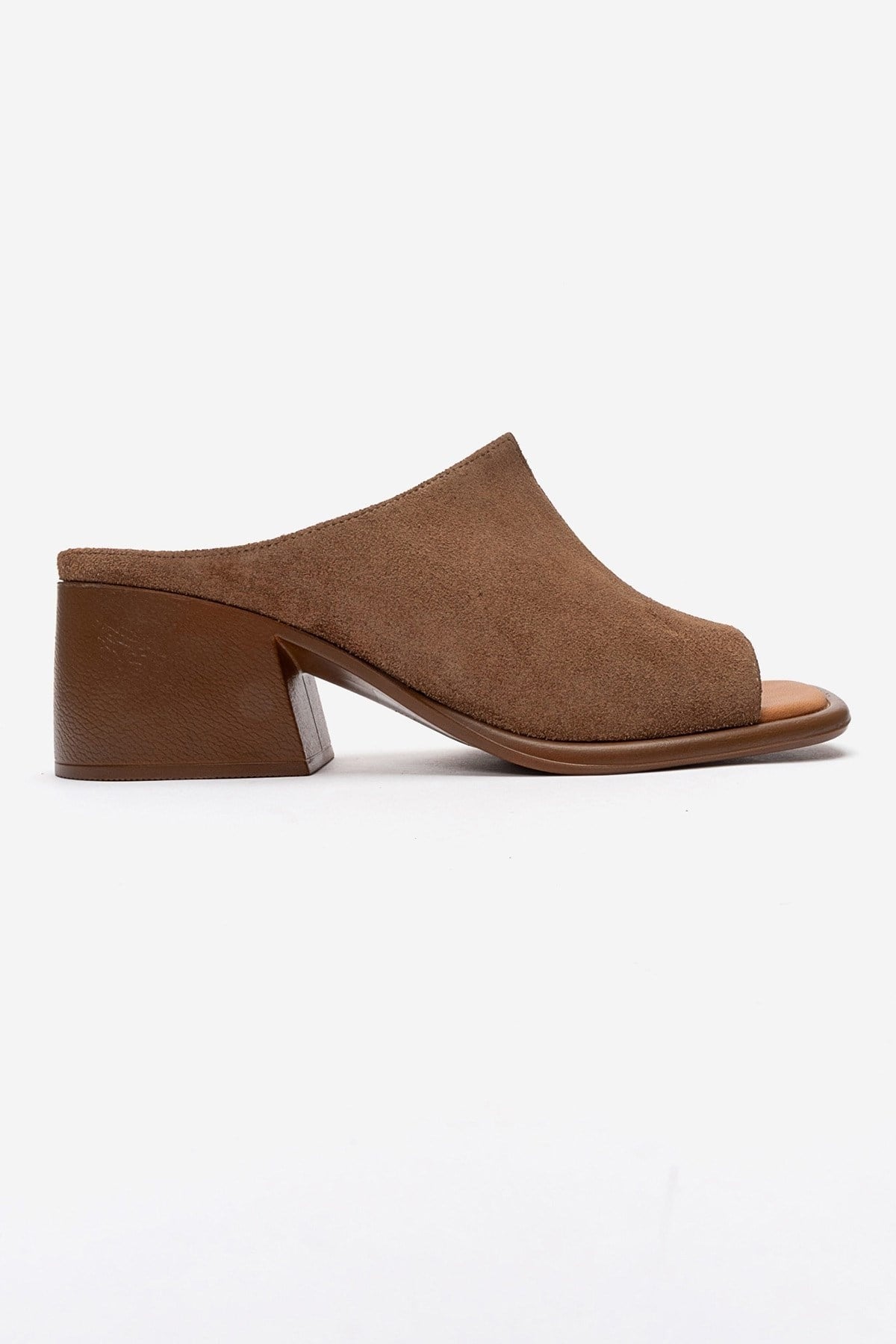 SOREX - Cognac Genuine Leather Block Heel Mule (Women)