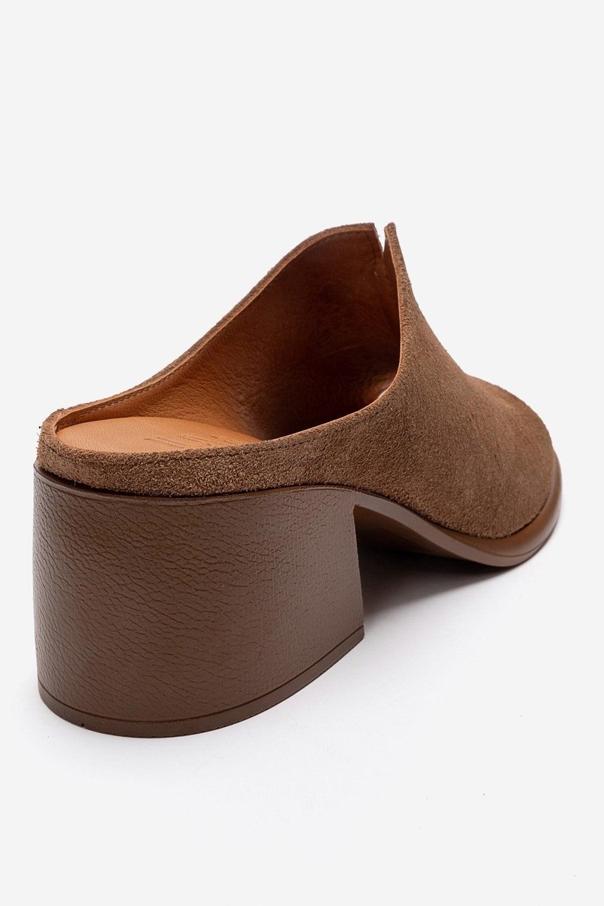 SOREX - Cognac Genuine Leather Block Heel Mule (Women)