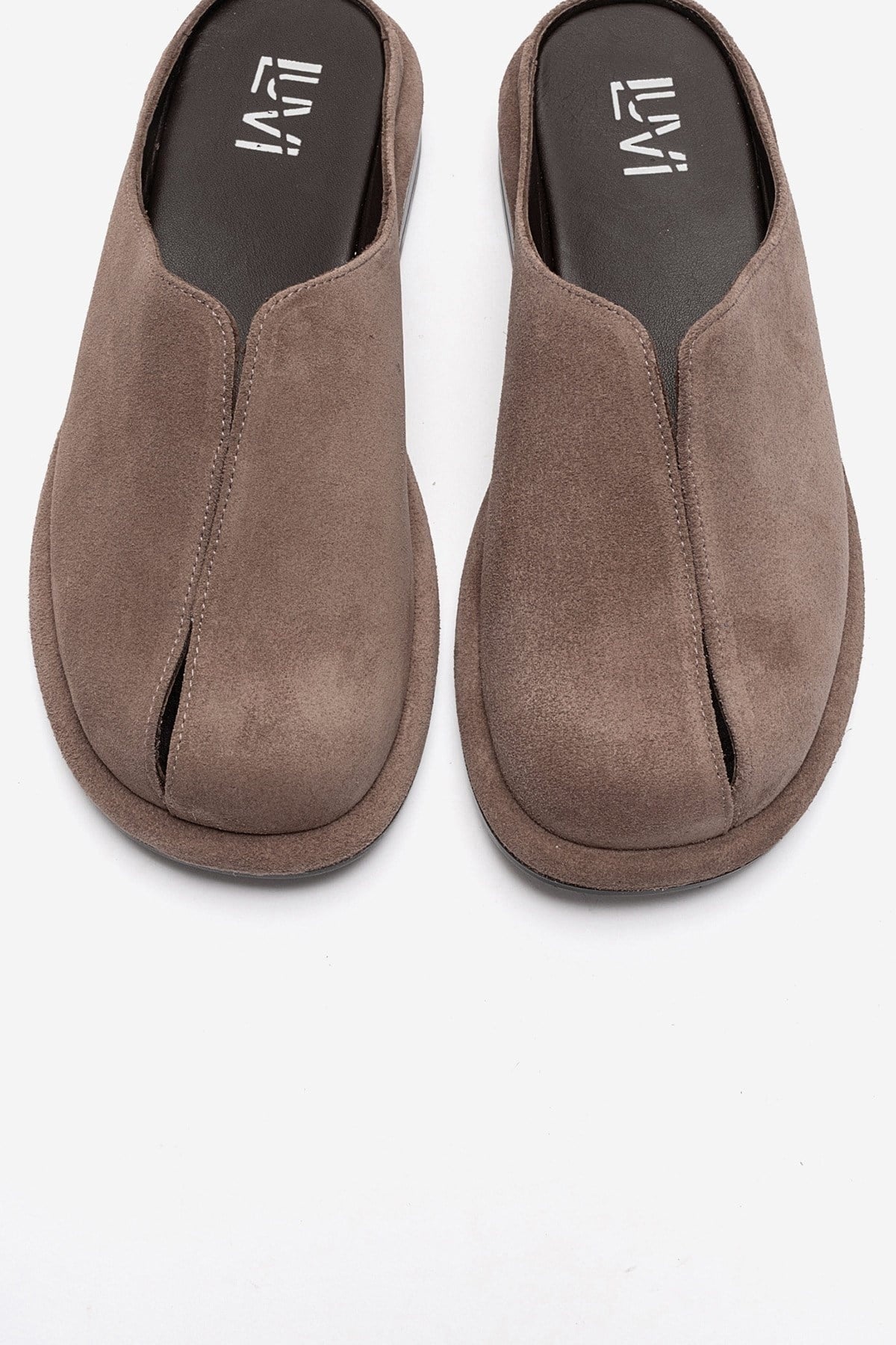 Tansy - Taupe Suede Genuine Leather Closed-Toe Mule (Women)