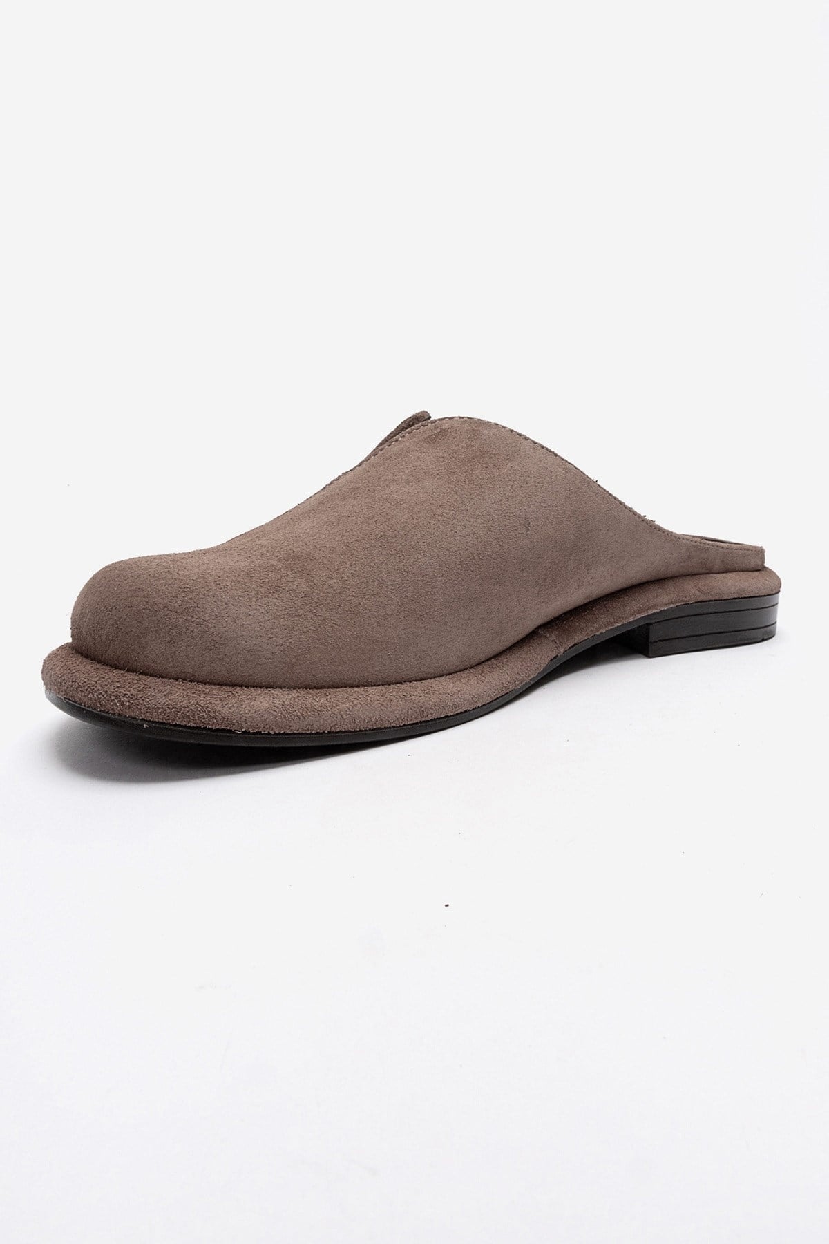 Tansy - Taupe Suede Genuine Leather Closed-Toe Mule (Women)
