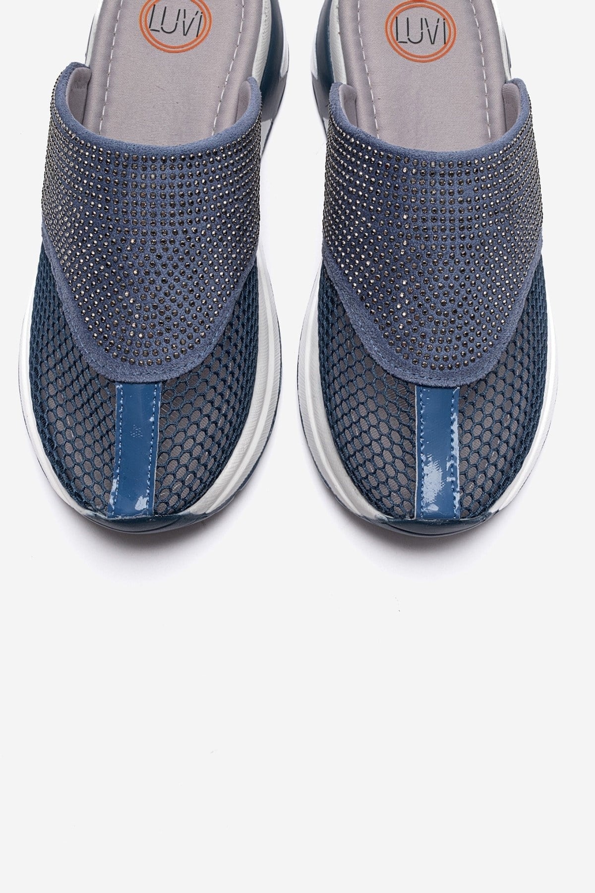 Glea - Blue Genuine Leather Closed-Toe Slide (Women)
