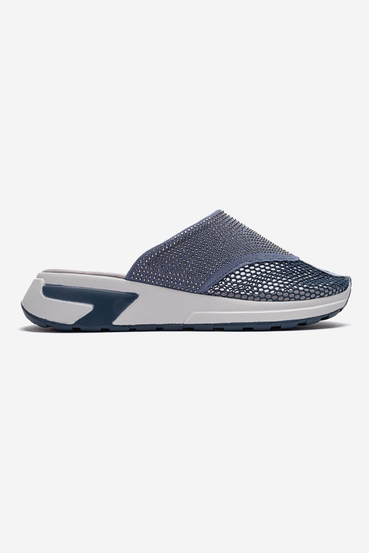 Glea - Blue Genuine Leather Closed-Toe Slide (Women)