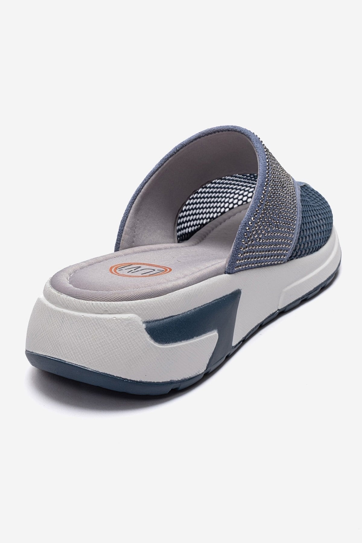 Glea - Blue Genuine Leather Closed-Toe Slide (Women)