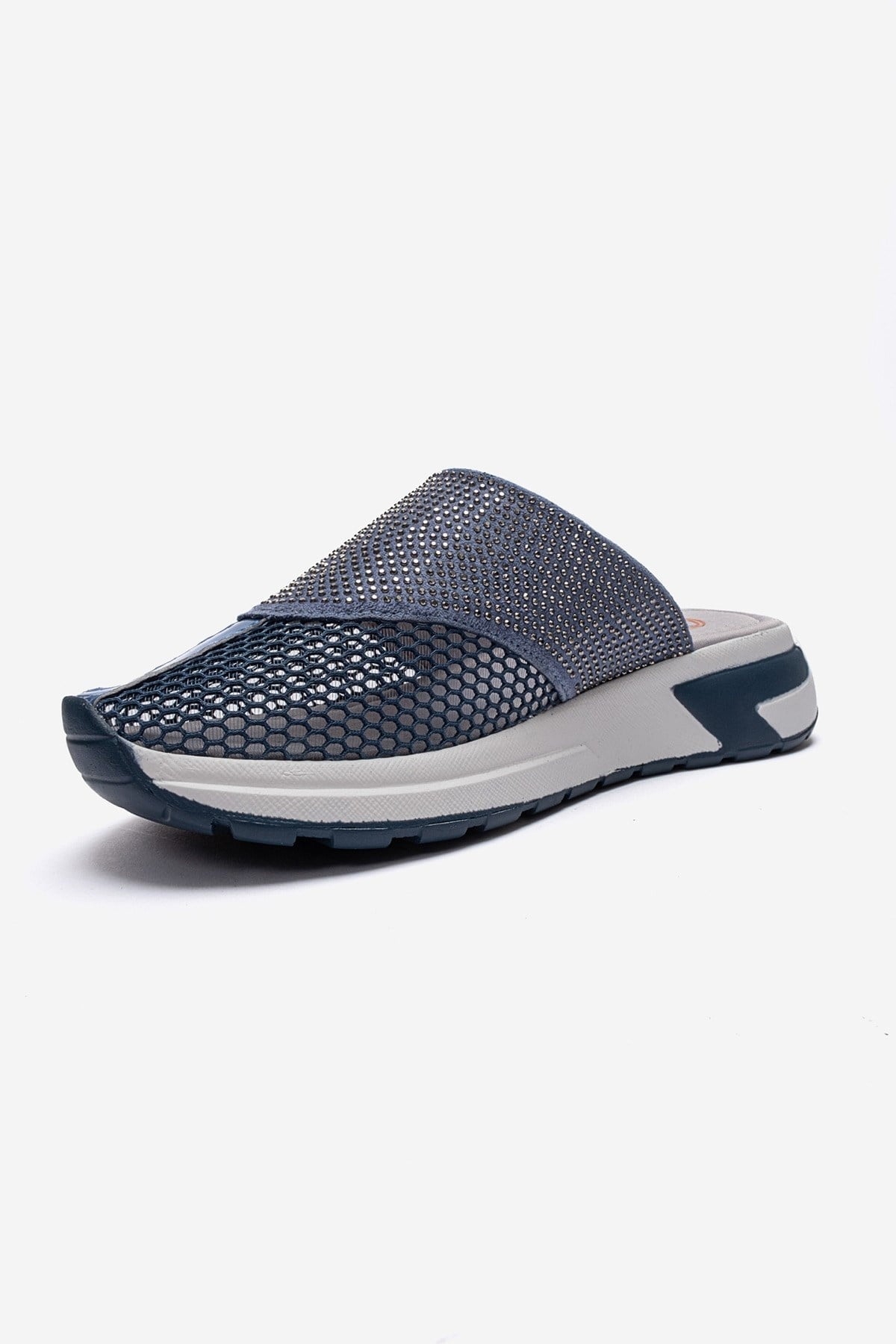 Glea - Blue Genuine Leather Closed-Toe Slide (Women)