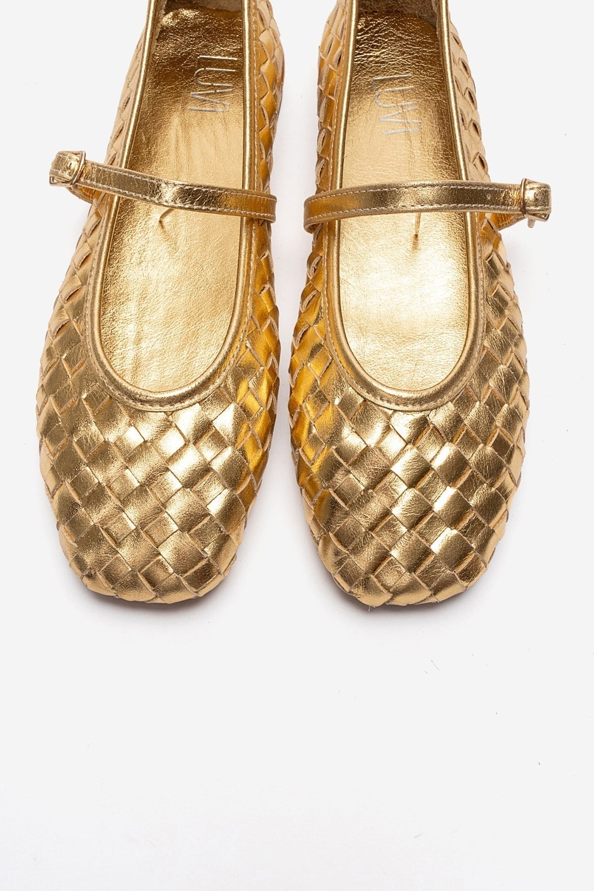 YEVORA - Gold Genuine Leather Ballet Flat Mary Jane (Women)