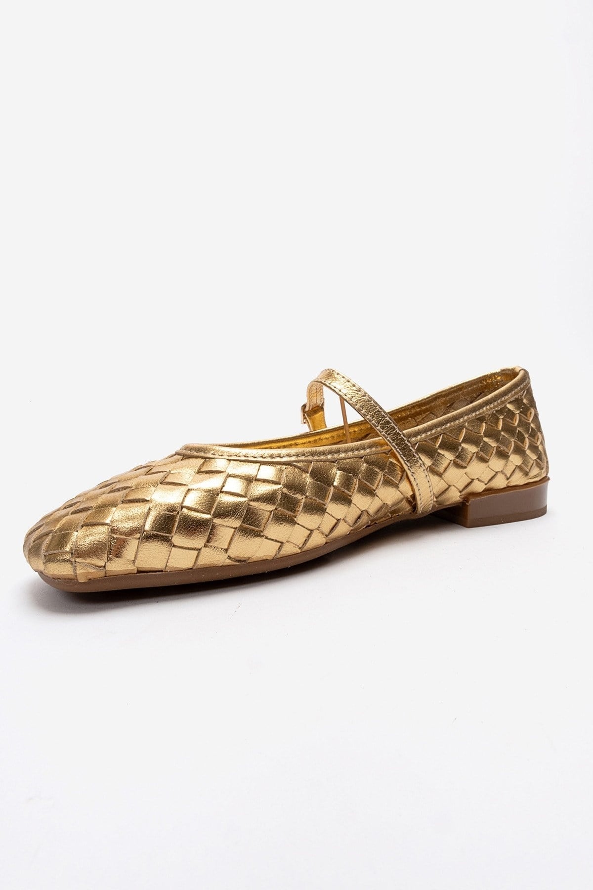 YEVORA - Gold Genuine Leather Ballet Flat Mary Jane (Women)
