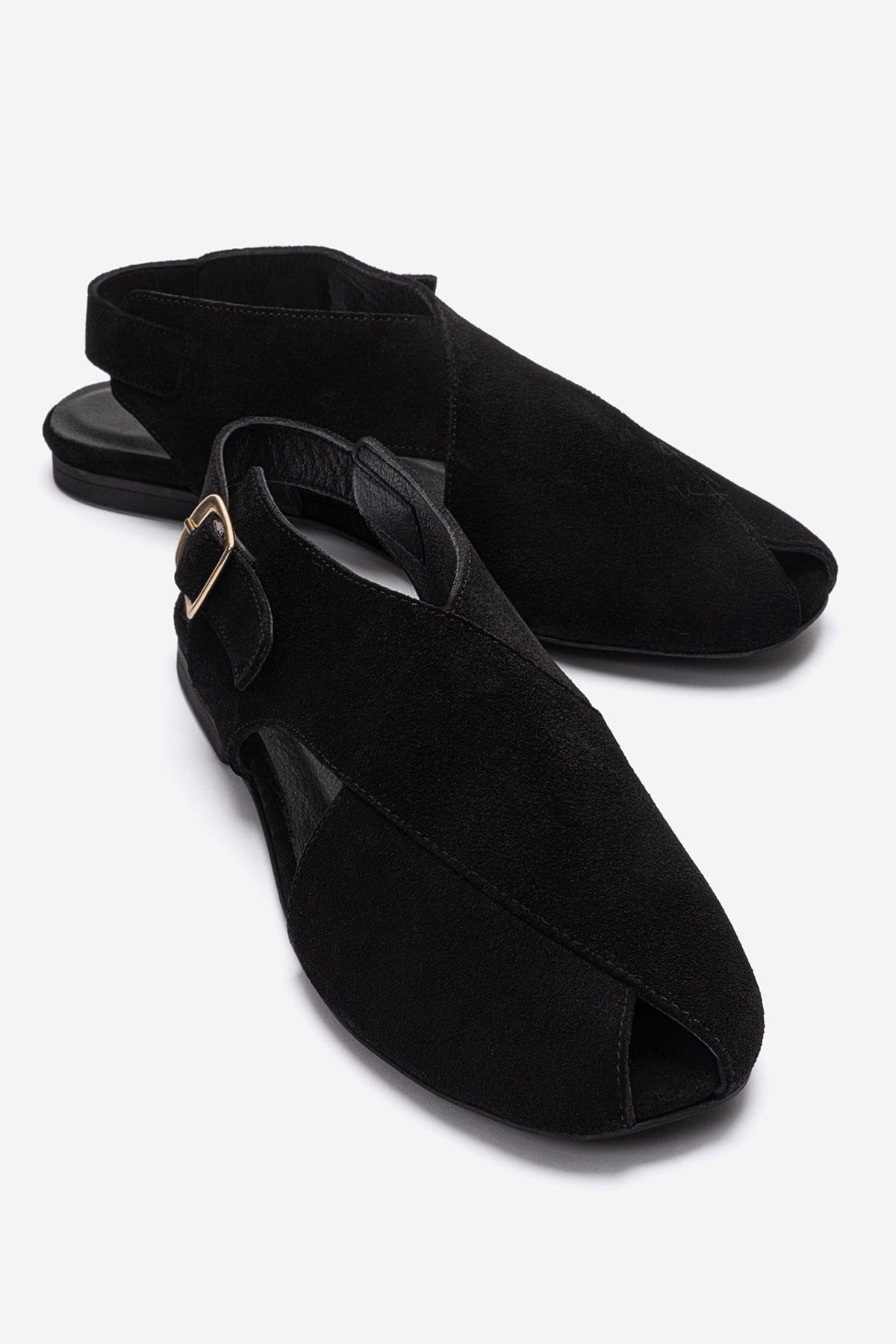 Monaro - Black Genuine Suede Leather Sandal (Women)