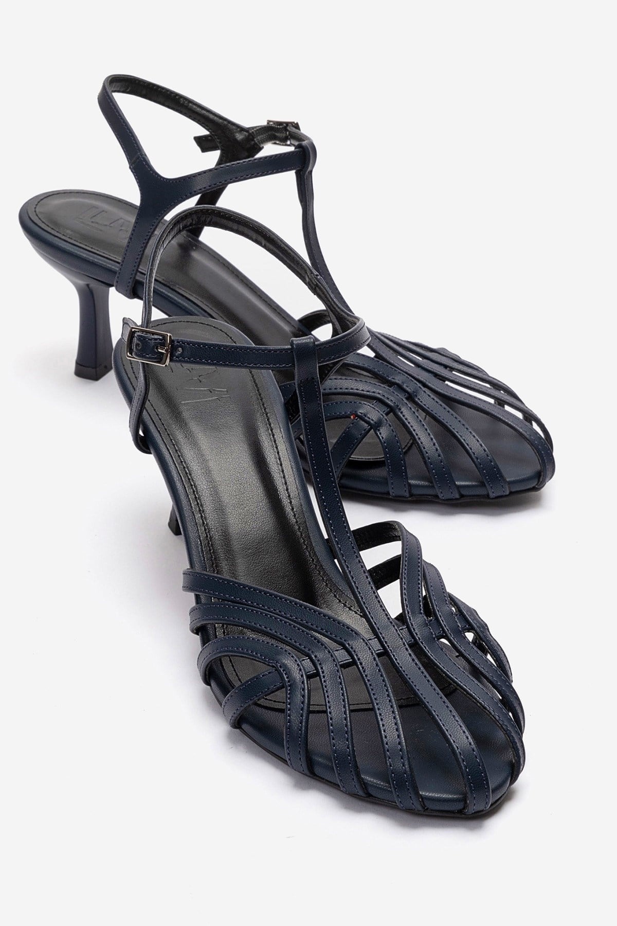 Felip - Navy Strappy Low Heel Sandal (Women)