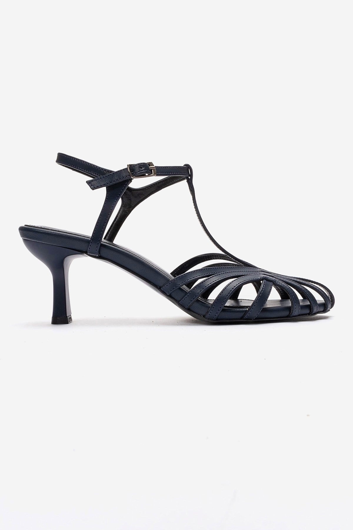 Felip - Navy Strappy Low Heel Sandal (Women)