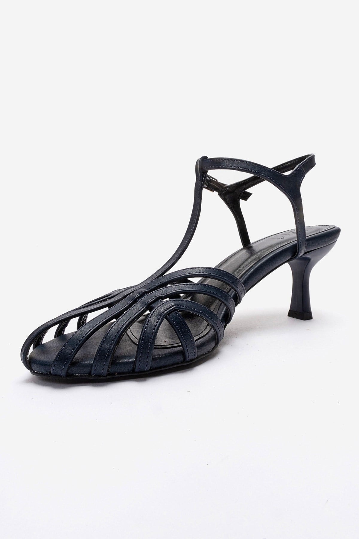 Felip - Navy Strappy Low Heel Sandal (Women)
