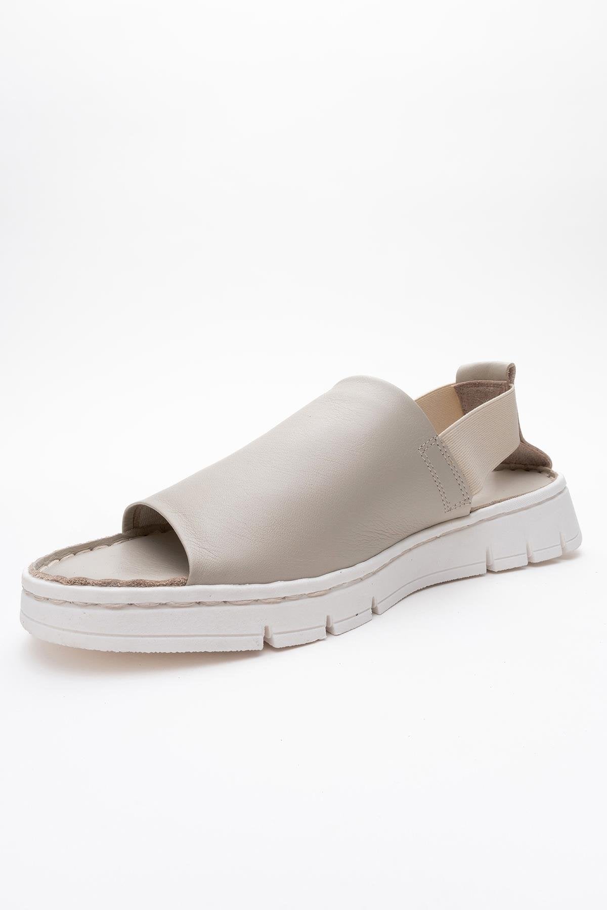 Londoi - Beige Elastic Strap Leather Sandal (Women)