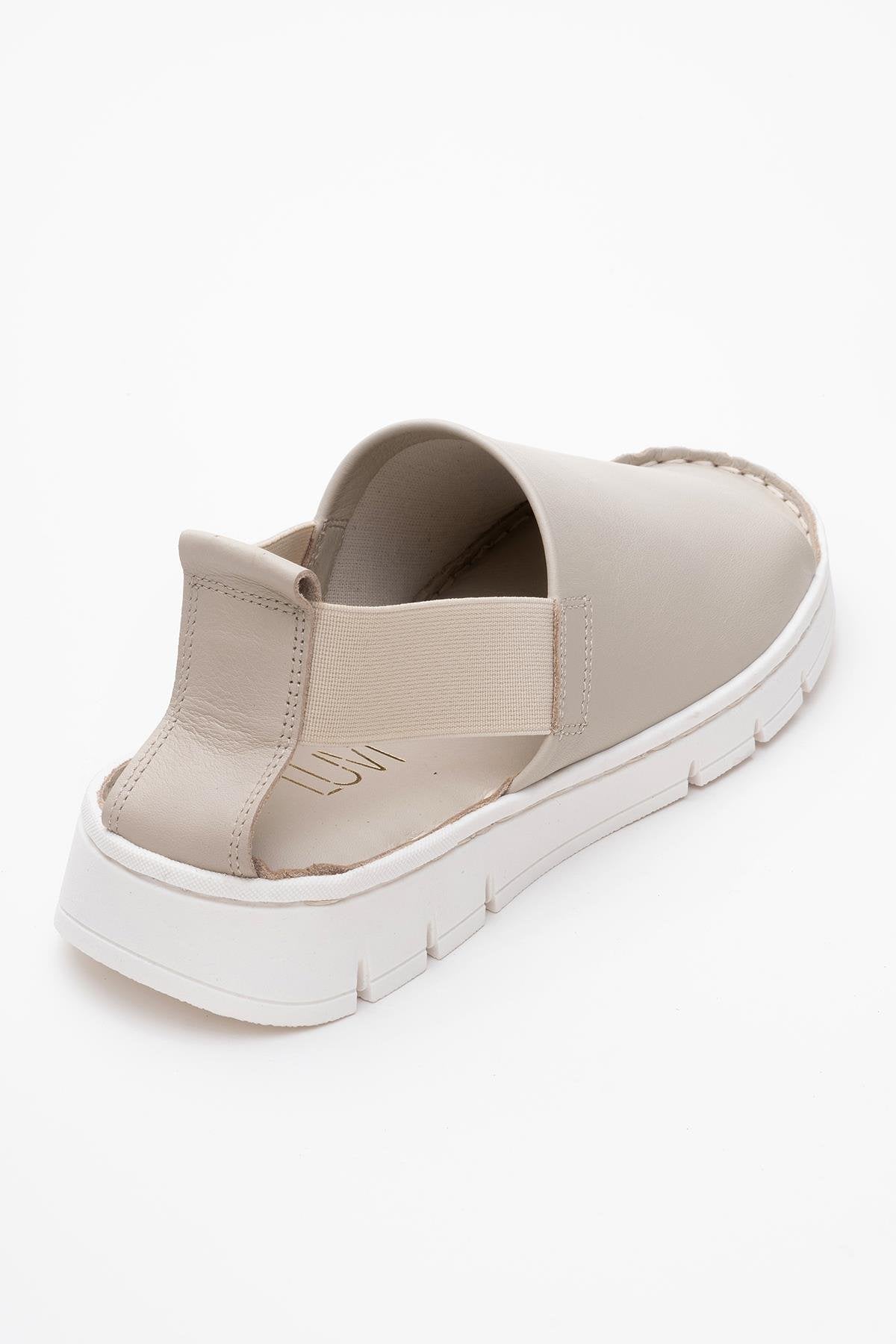 Londoi - Beige Elastic Strap Leather Sandal (Women)
