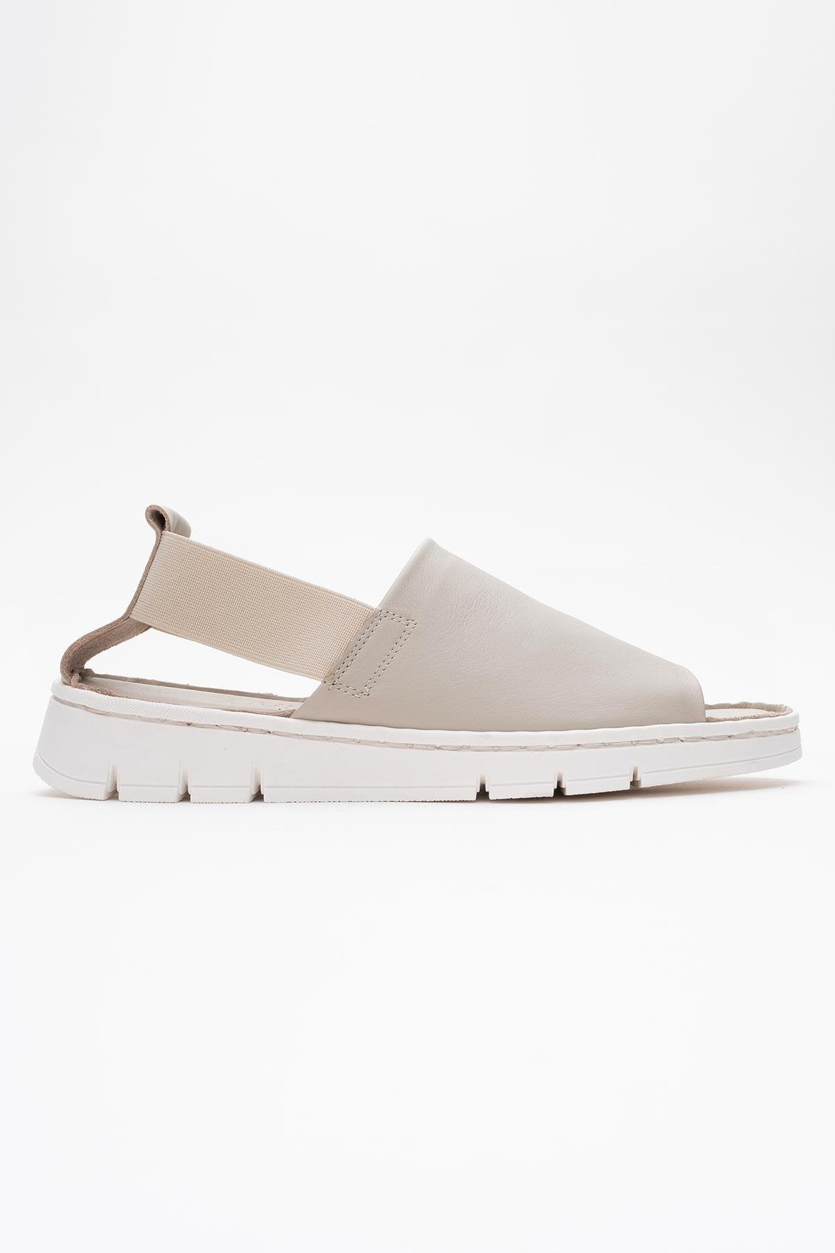 Londoi - Beige Elastic Strap Leather Sandal (Women)