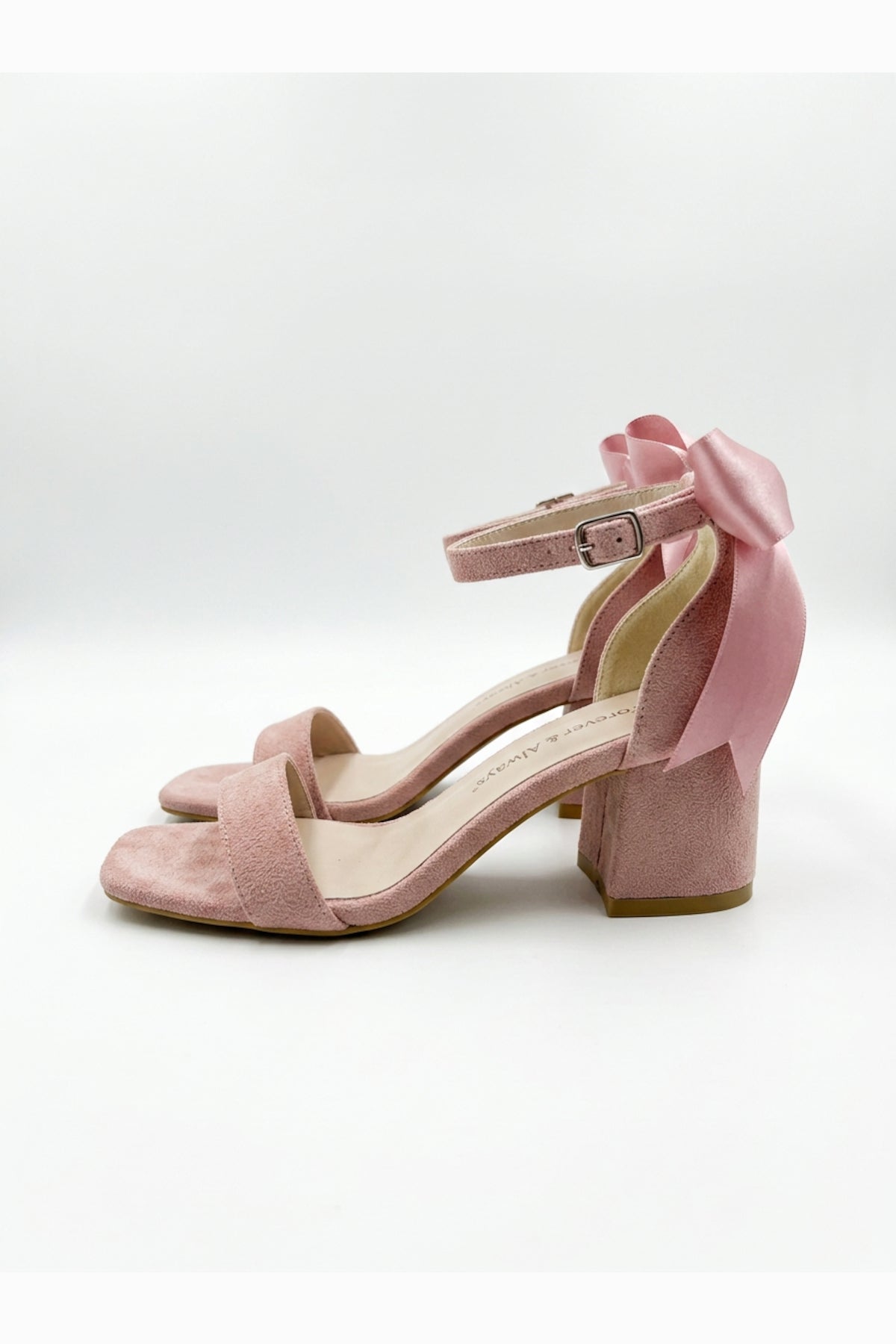 Rochelle Dusty Pink Suede Ankle Strap Block Heel Sandal