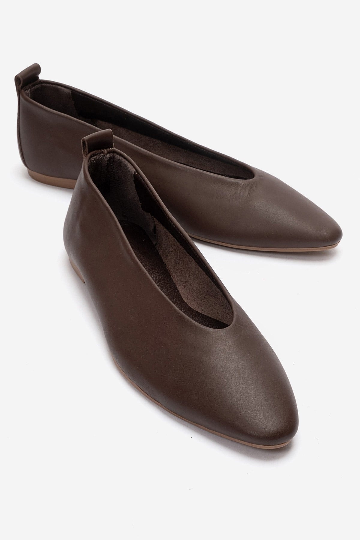 JENAS - Brown Genuine Leather Ballet Flat (Women)
