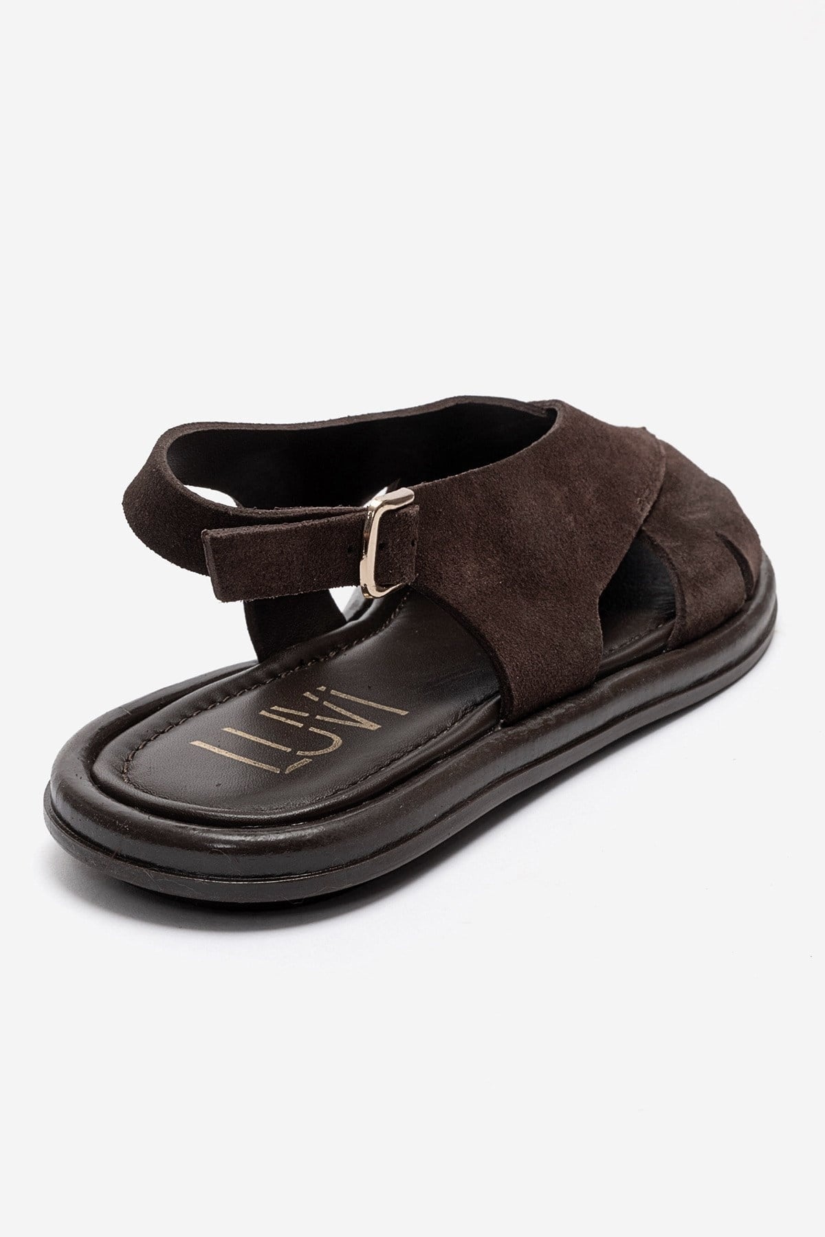 BELAS - Brown Suede Genuine Leather Sandal (Women)