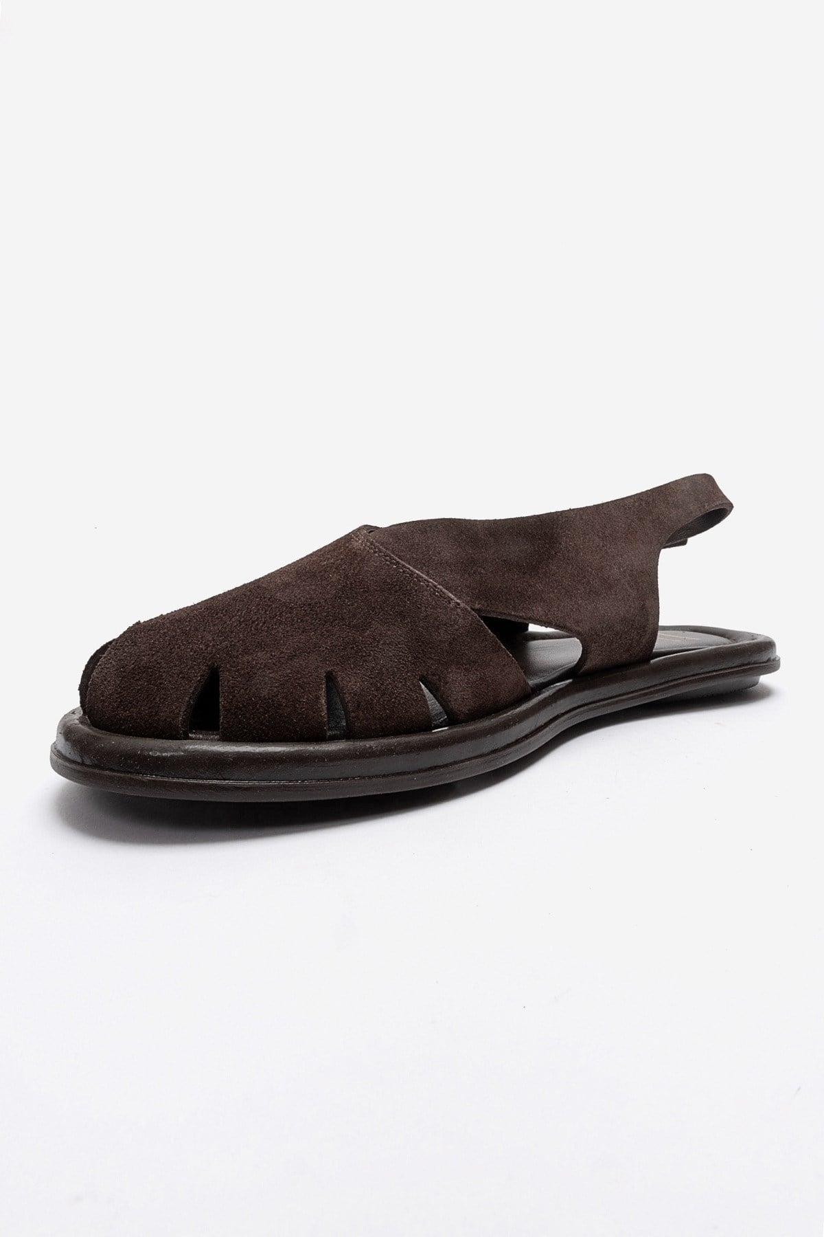 BELAS - Brown Suede Genuine Leather Sandal (Women)