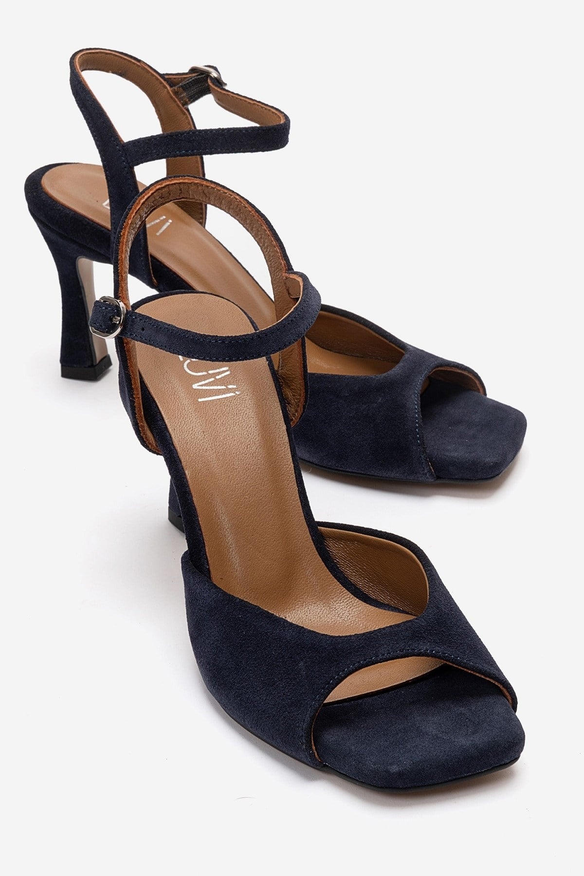 ELVIA - Navy Suede Genuine Leather Stiletto Heel Shoe (Women)
