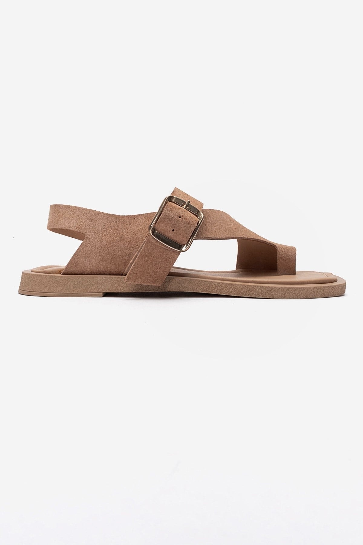 CURRY - Taupe Genuine Leather Toe-Post Sandal (Women)