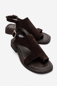 BURLEY - Brown Genuine Leather Toe-Post Sandal (Women)