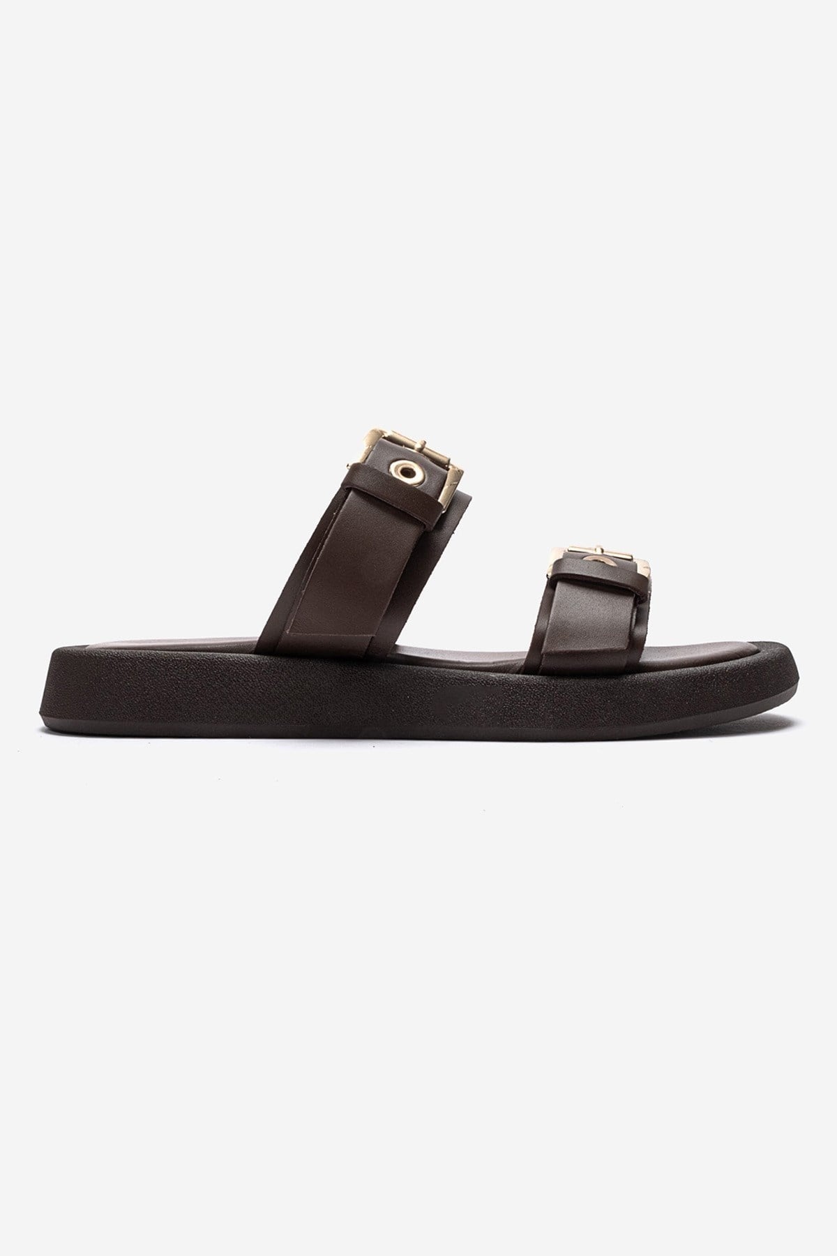 DOREL - Cognac Genuine Leather Buckle Slide (Women)