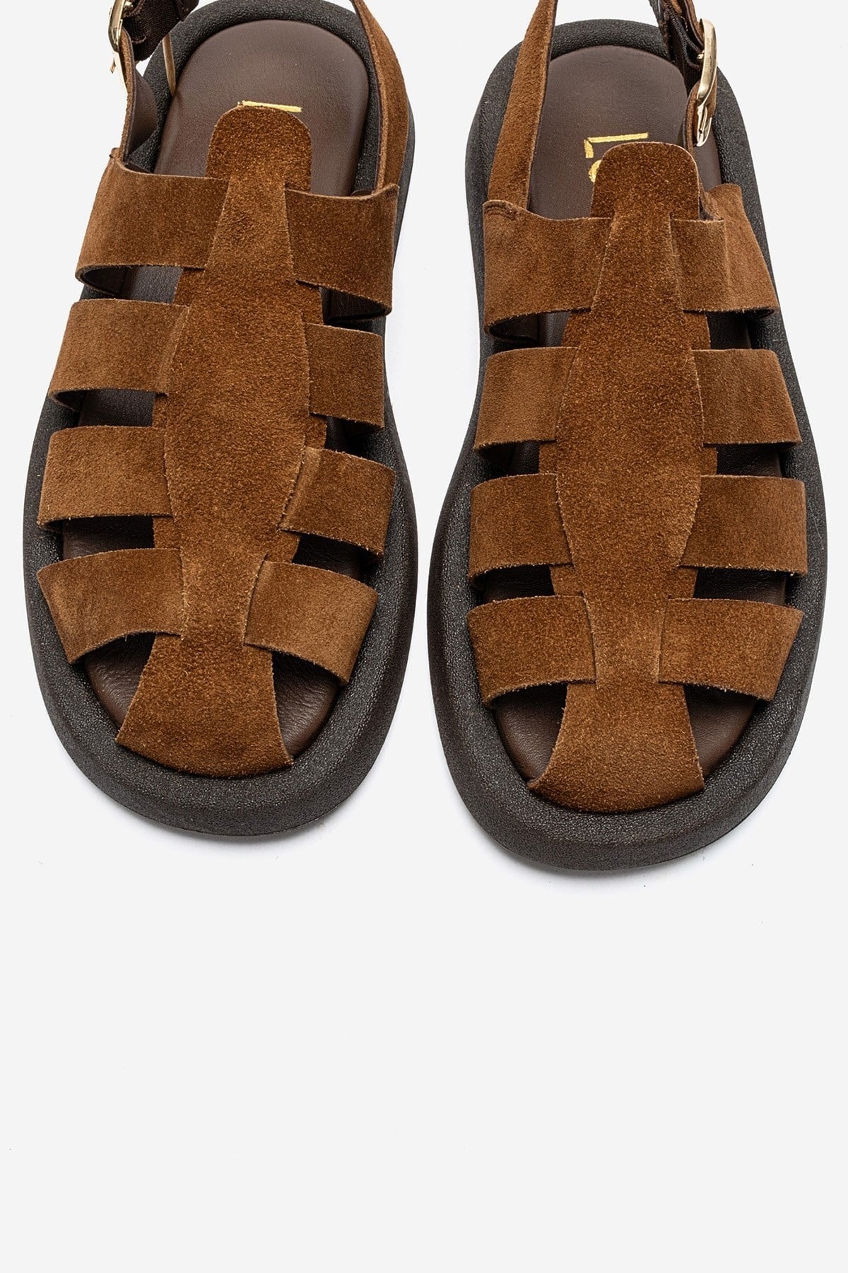 JOURA - Mocha Genuine Leather Closed-Toe Sandal (Women)