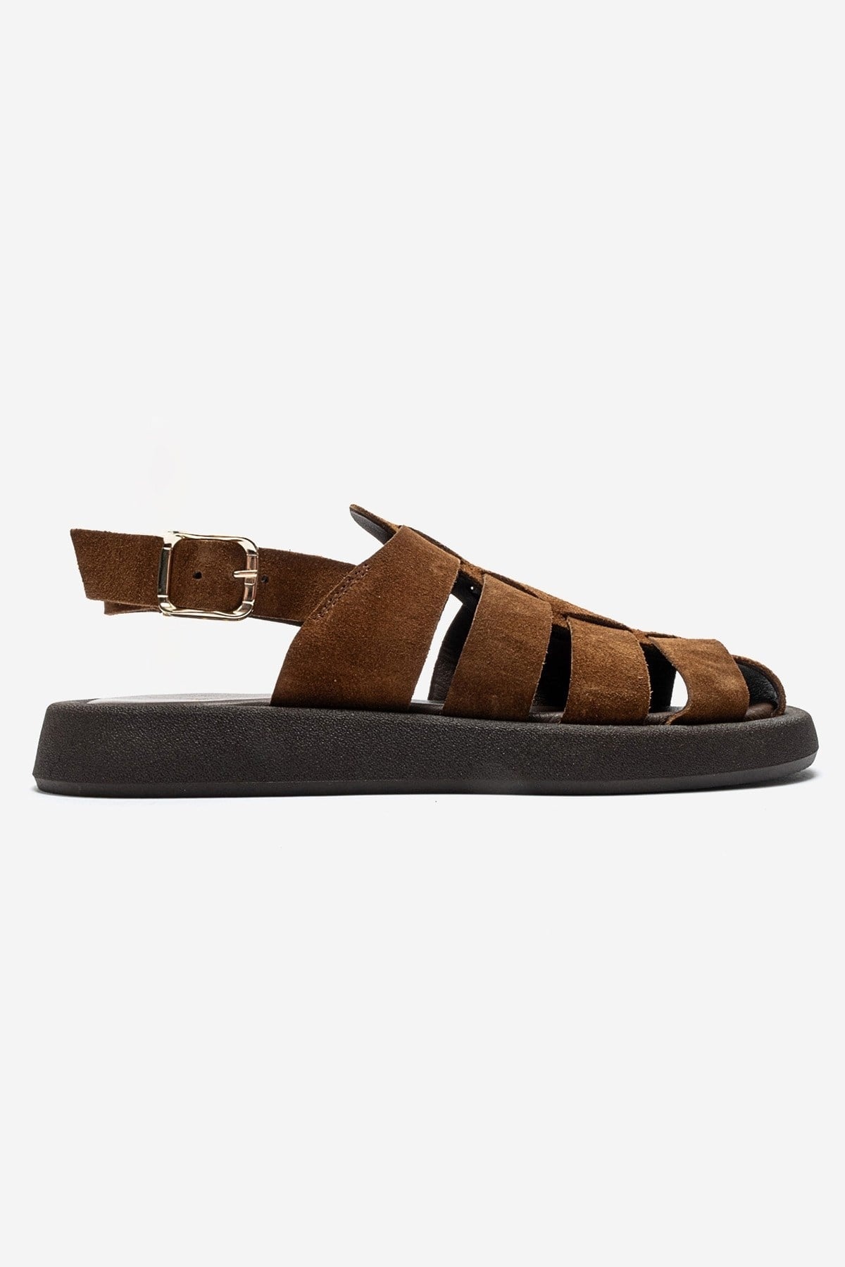 JOURA - Mocha Genuine Leather Closed-Toe Sandal (Women)