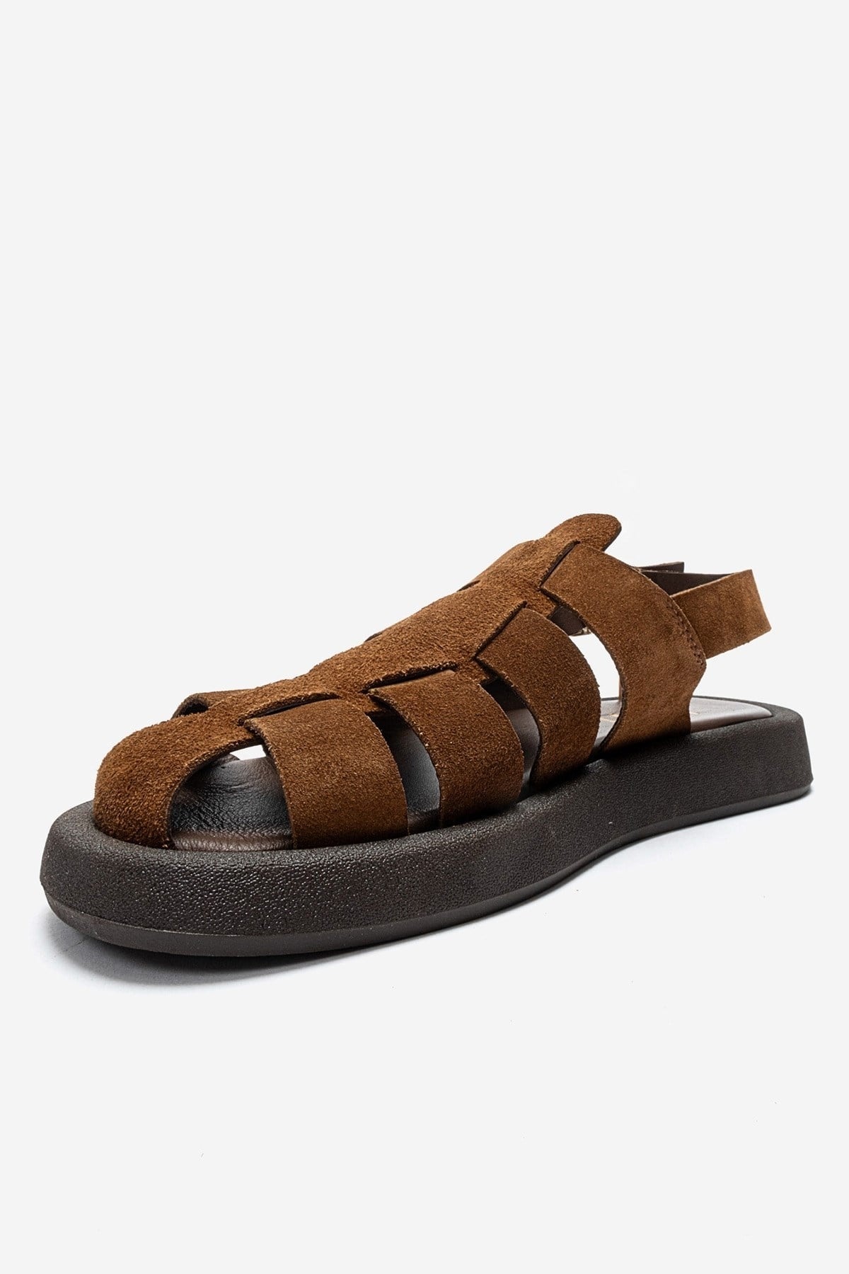 JOURA - Mocha Genuine Leather Closed-Toe Sandal (Women)