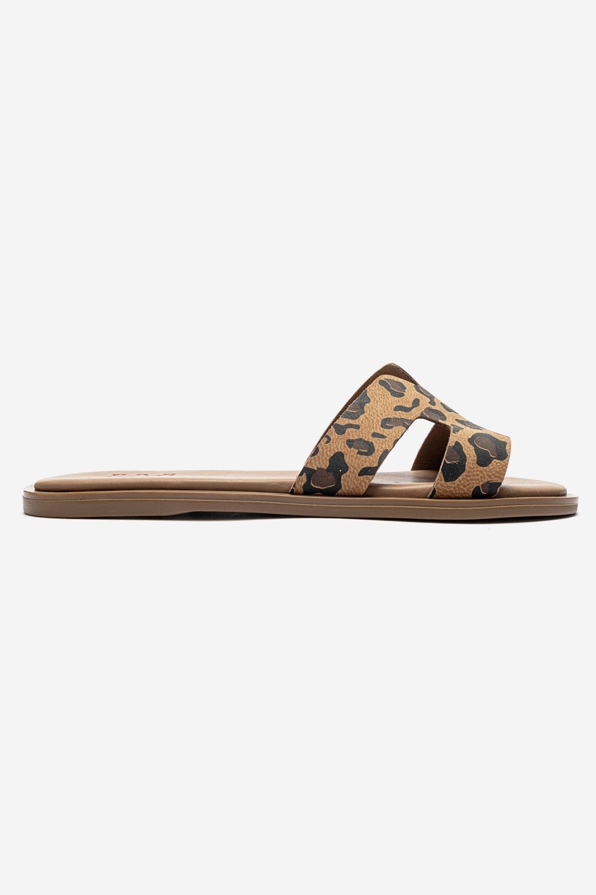 BIORA - Black/Yellow Patterned Genuine Leather Slide (Women)
