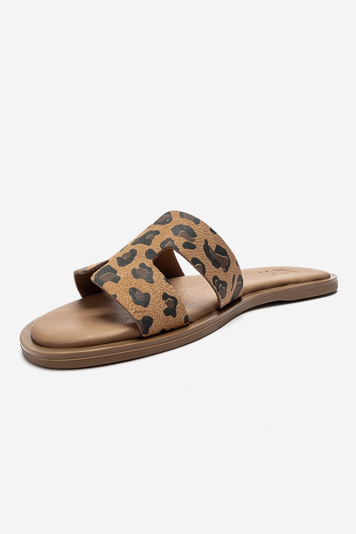 BIORA - Black/Yellow Patterned Genuine Leather Slide (Women)
