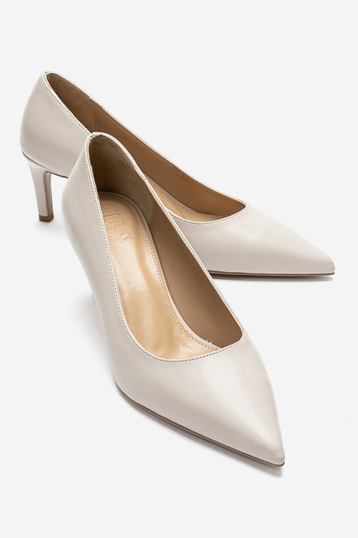 VELMIRA - Beige Synthetic Leather Stiletto Pump (Women)