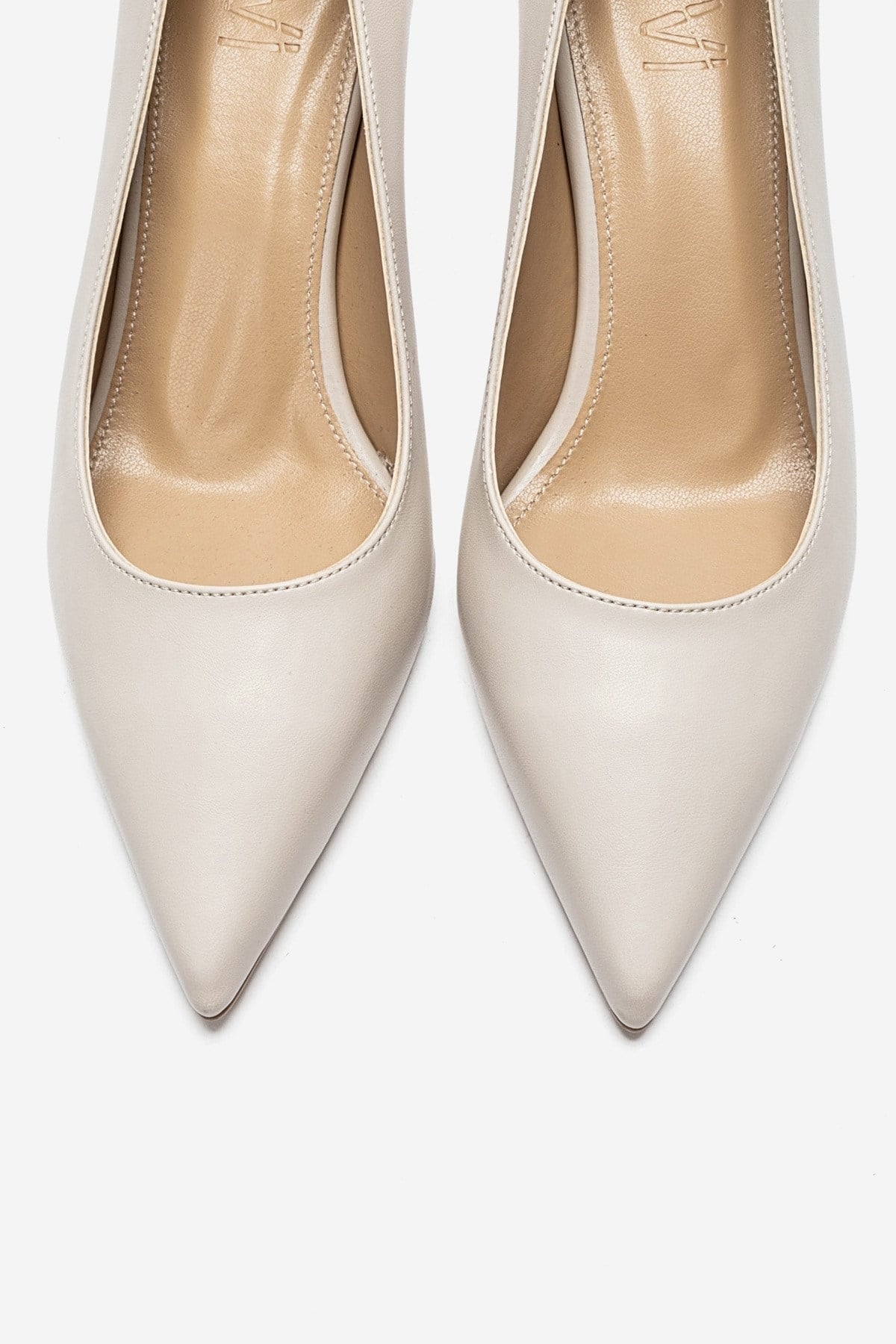 VELMIRA - Beige Synthetic Leather Stiletto Pump (Women)