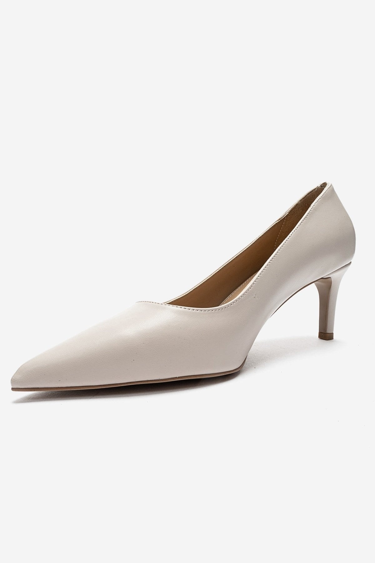 VELMIRA - Beige Synthetic Leather Stiletto Pump (Women)