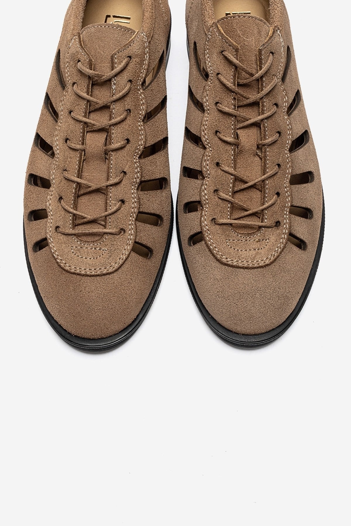ASTRON - Taupe Genuine Suede Leather Casual Lace-Up Shoe (Women)