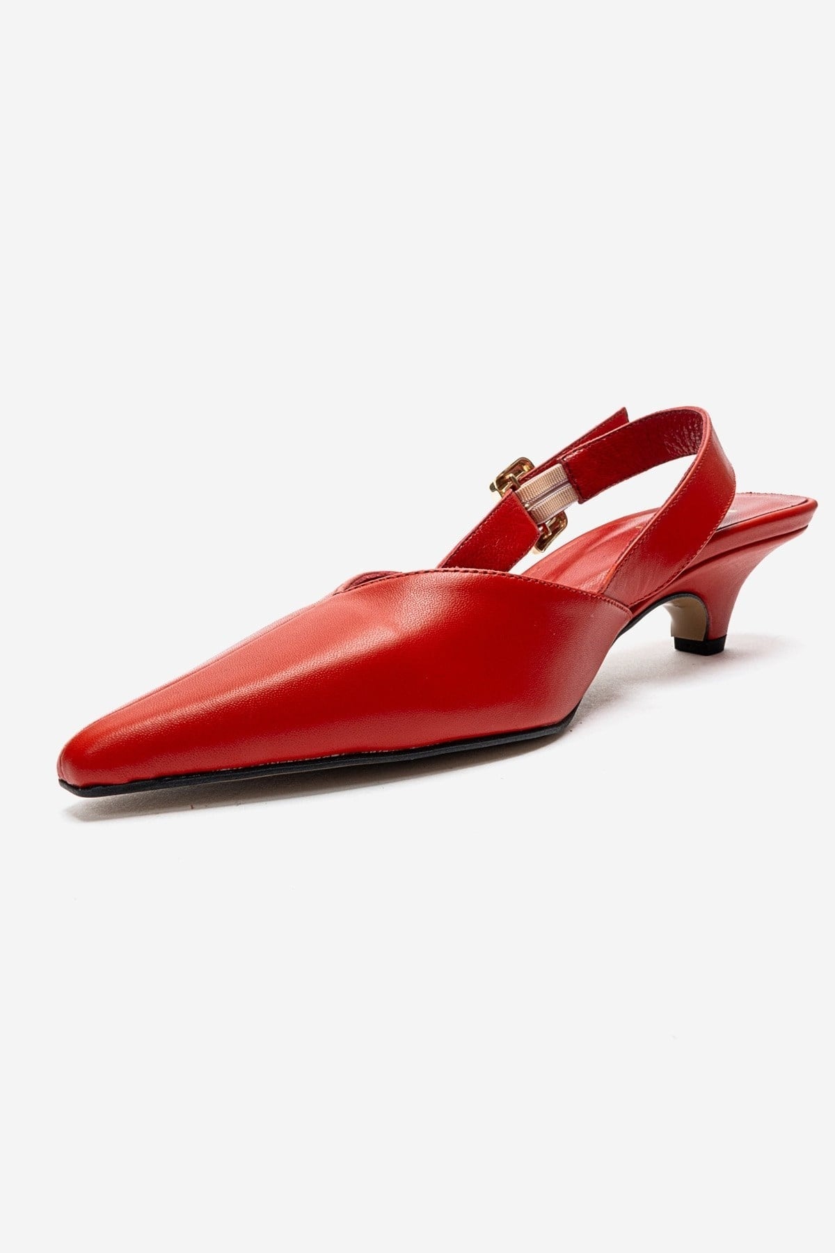 DIORIS - Red Genuine Leather Kitten Heel Pump (Women)