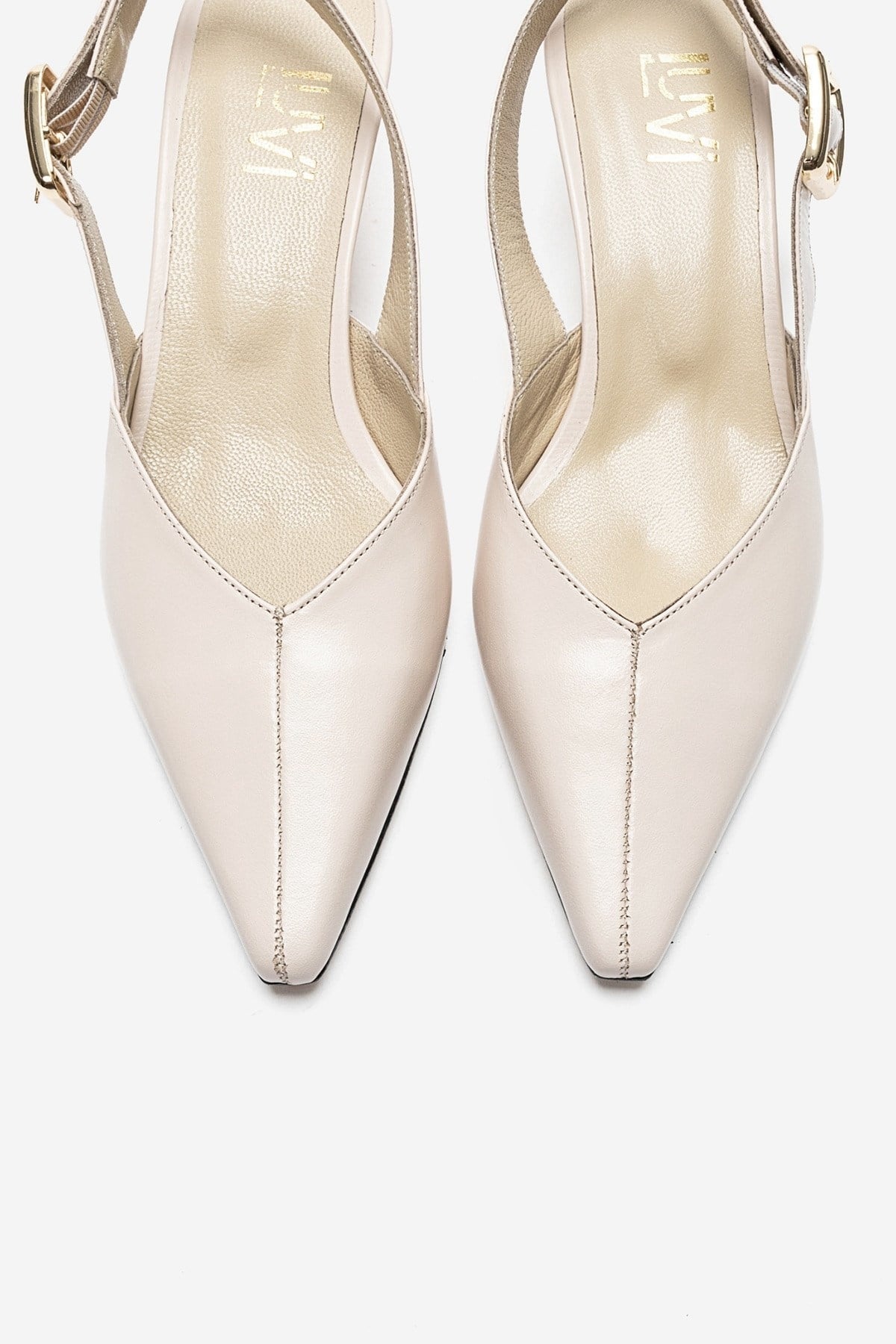 DIORIS - Cream Genuine Leather Kitten Heel Pump (Women)
